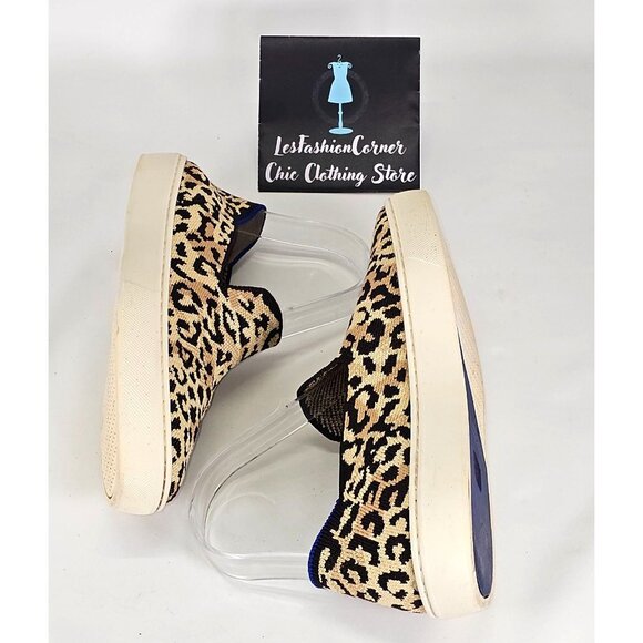 Rothy's Women's Leopard Cheetah Fabric The Sneaker Slip On Shoes Size 7.5 2119 - Picture 12 of 16